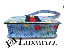 Load image into Gallery viewer, Gucci Blue Leather Floral Print Sylvie Small Shoulder Bag