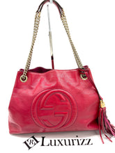 Load image into Gallery viewer, Gucci Pink Patent Leather Soho Chain Tote Bag