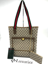 Load image into Gallery viewer, Gucci Plus Vintage Web Tote, GG Supreme