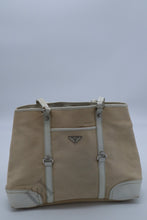 Load image into Gallery viewer, Prada Woven Canvas Leather Tote Bag