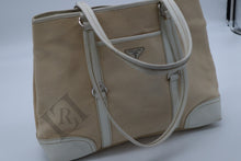 Load image into Gallery viewer, Prada Woven Canvas Leather Tote Bag