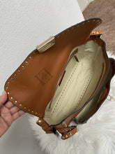 Load image into Gallery viewer, Valentino Brown Leather Rockstud Pocket Flap Shoulder/Crossbody Bag