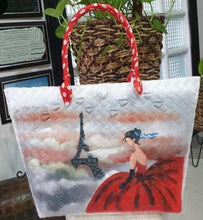 Load image into Gallery viewer, Bayong, wide opening, woven plastics handbag with personalized hand painting, contact us to order
