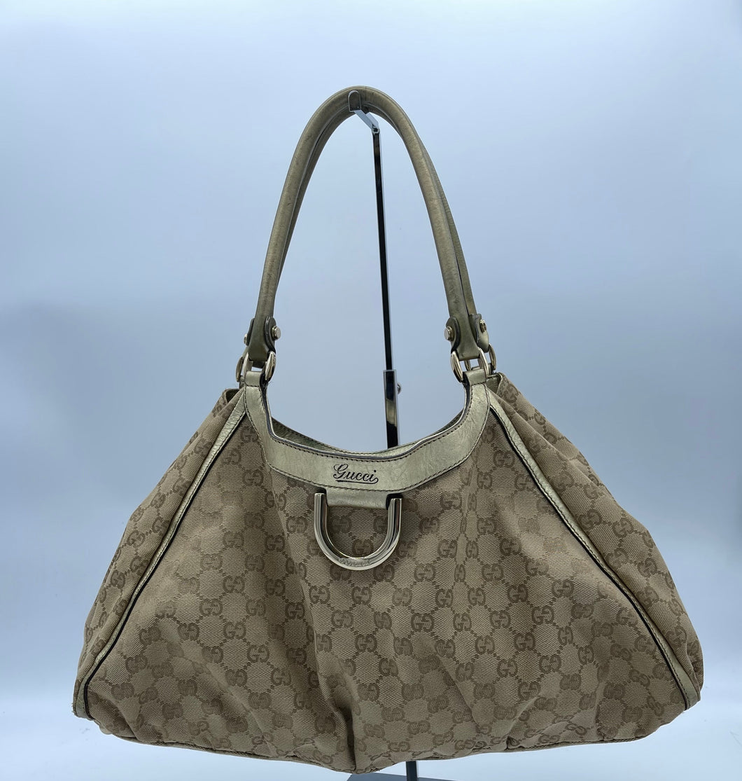 Gucci D-Ring Large Hobo Bag GG Canvas