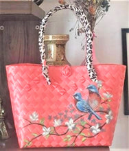 Load image into Gallery viewer, Bayong, wide opening, woven plastics handbag with personalized hand painting, contact us to order
