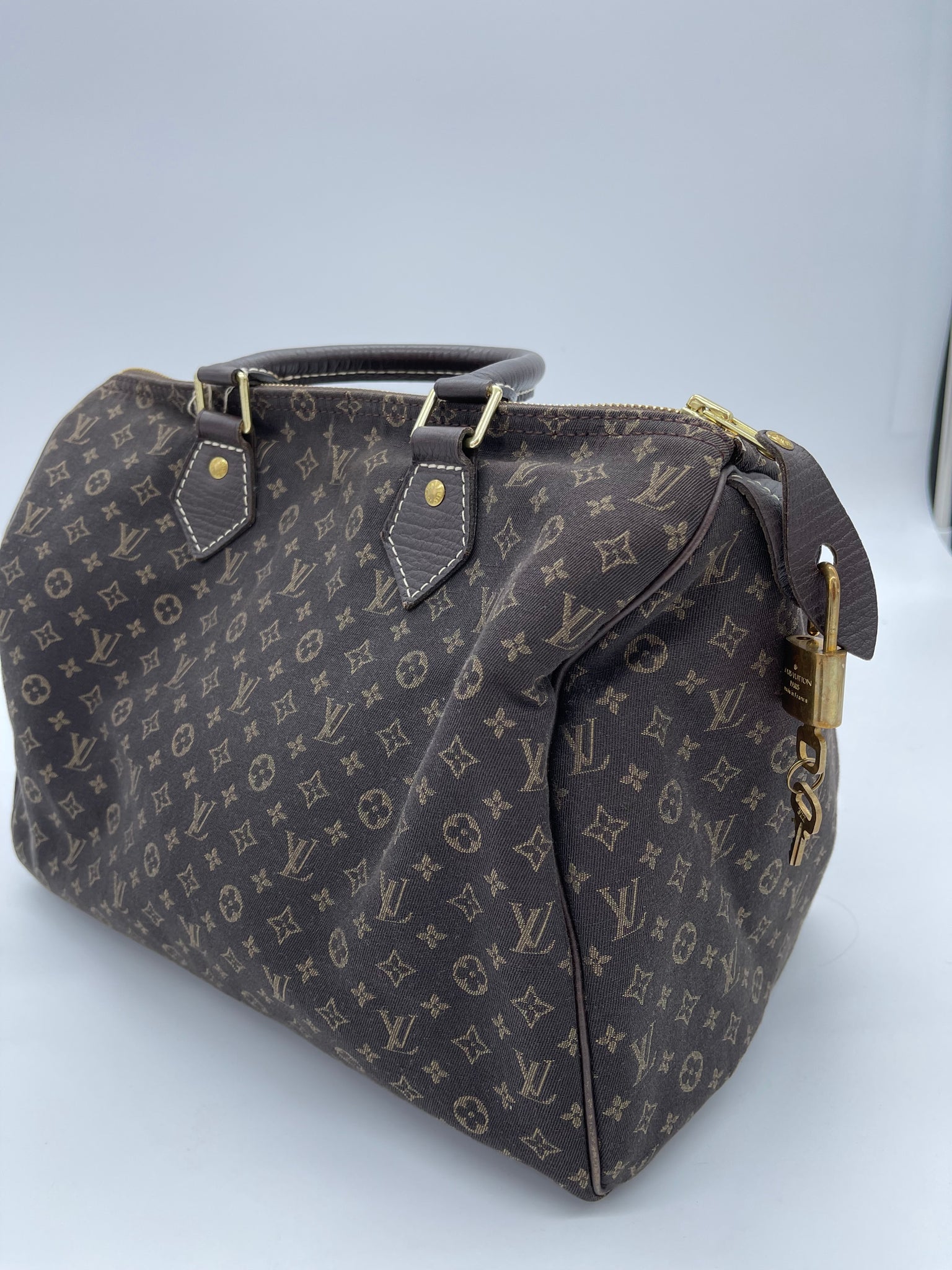 Louis Vuitton Monogram Mini Lin Speedy 30 - Brown Handle Bags