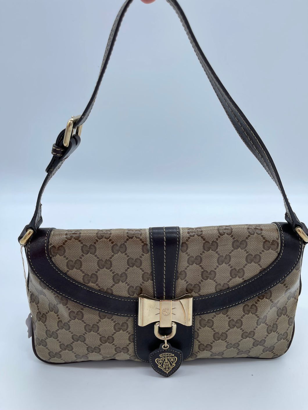 Gucci Duchessa Flap Shoulder Bag With GG Crystal