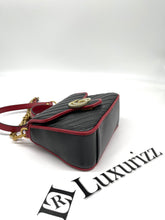 Load image into Gallery viewer, Gucci Black/Red Quilted Leather Marmont Mini Torchon Top Handle Crossbody Bag
