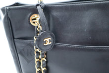 Load image into Gallery viewer, Chanel Black Lambskin Tote Shoulder Bag Vintage
