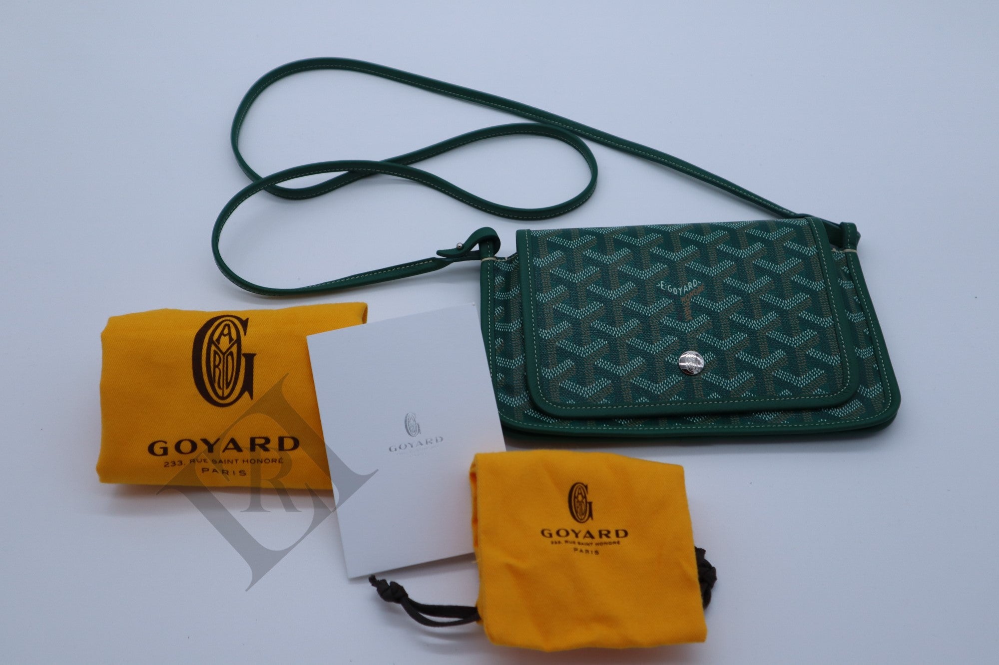GOYARD Plumet Crossbody Pouch Pochette Bag Green Shoulder Purse Wallet New  proof
