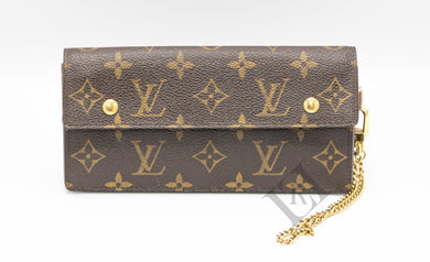 LV, Louis Vuitton Accordion Wallet with Chain